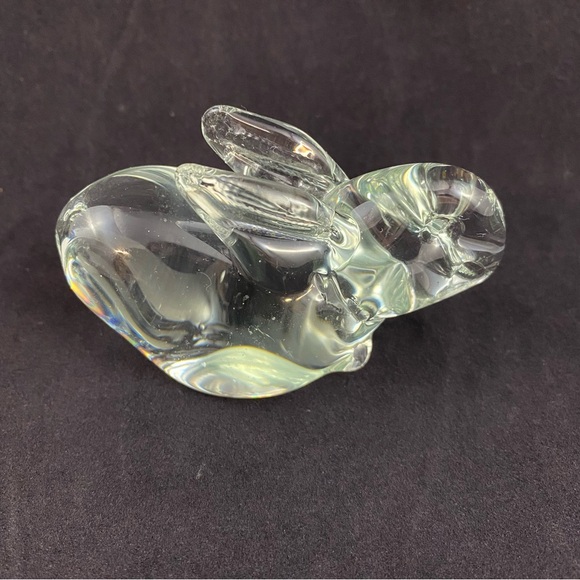 Vintage Clear Glass Bunny Rabbit Figurine Paperweight - Picture 1 of 7